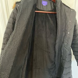 Seraphine size 6 maternity winter puffer coat black